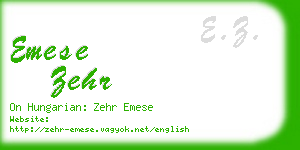 emese zehr business card